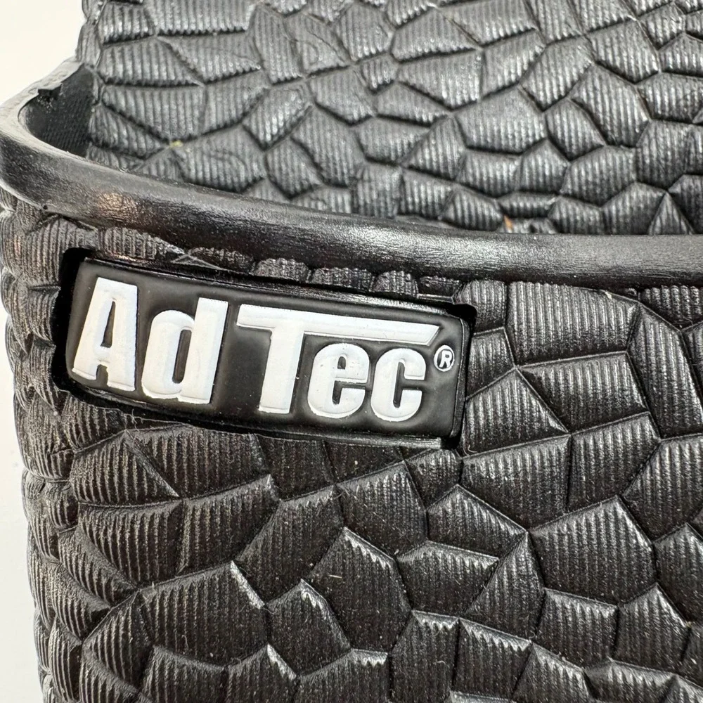 Ad Tec TECS Mens Black Textured Slide Sandals‎ Size 10 HM-065 Pool Beach Casual